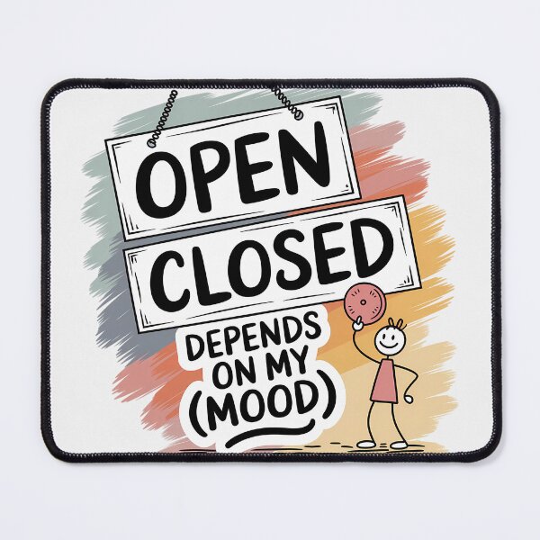 Item preview, Hand-Drawn Open Closed Sign – Quirky Mood designed and sold by SolaoLab.