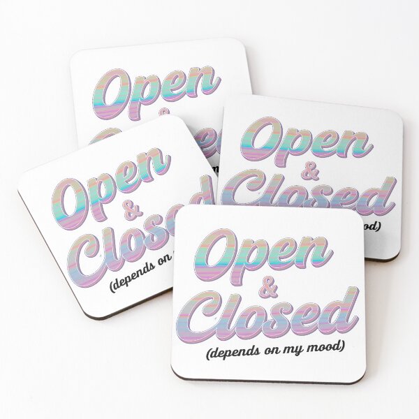 Item preview, Holographic Open & Closed – Pastel Aesthetic Mood Sign designed and sold by SolaoLab.