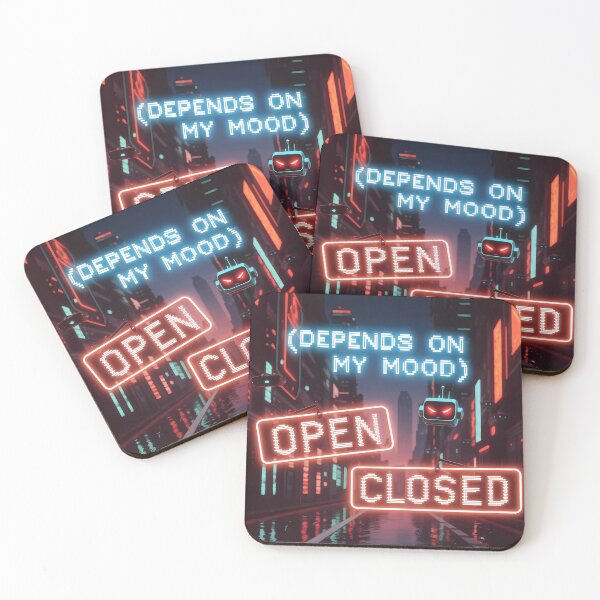 Item preview, Futuristic Open Closed Sign – Sci-Fi Neon designed and sold by SolaoLab.