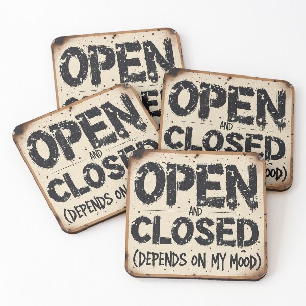 Item preview, Rustic Open/Closed Mood Sign – Funny Grunge designed and sold by SolaoLab.