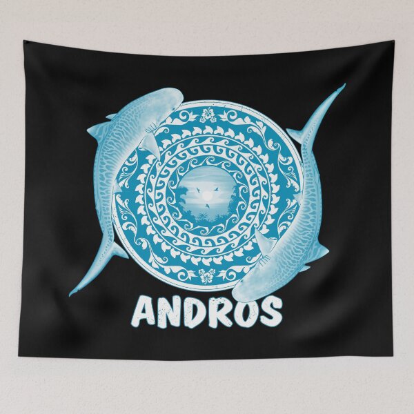 Item preview, Tiger shark Andros Bahamas designed and sold by NicGrayGraphic.