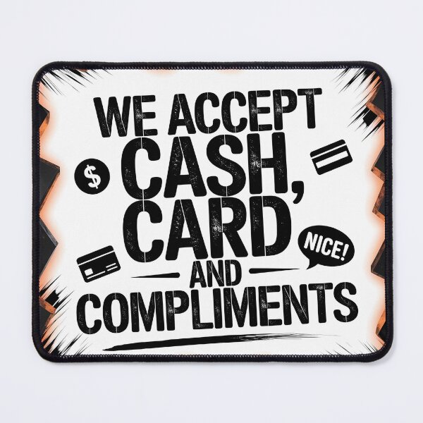 Item preview, We Accept Cash, Card, and Compliments – Bold & Edgy designed and sold by SolaoLab.