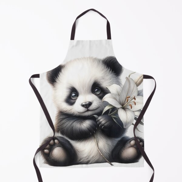 Item preview, Gentle Panda with a White Lily Flower designed and sold by SolaoLab.