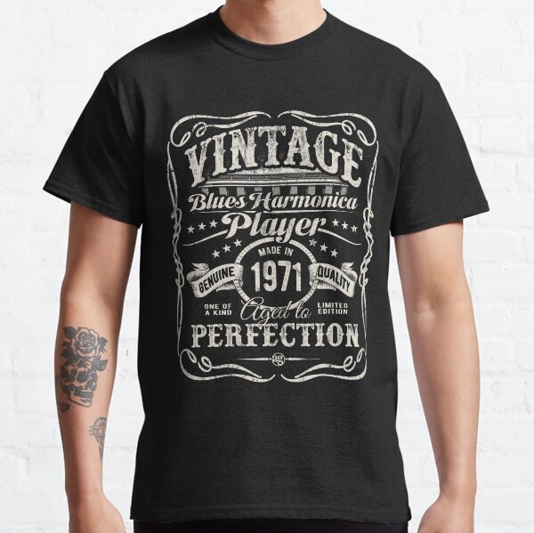 Adam Gussow's Vintage Blues Harmonica Player Made in 1971 Classic T-Shirt
