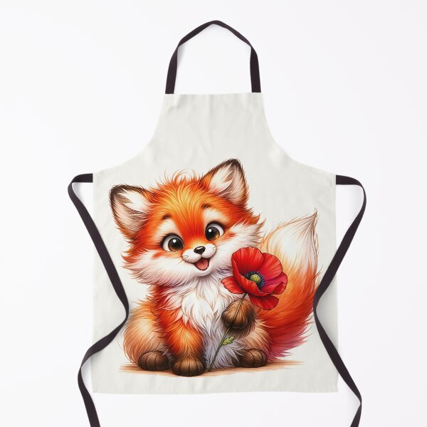 Item preview, Happy Fox with a Poppy Flower designed and sold by SolaoLab.