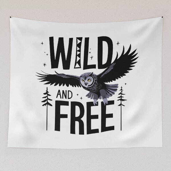 Item preview, Wild and Free - Flying Owl designed and sold by SolaoLab.