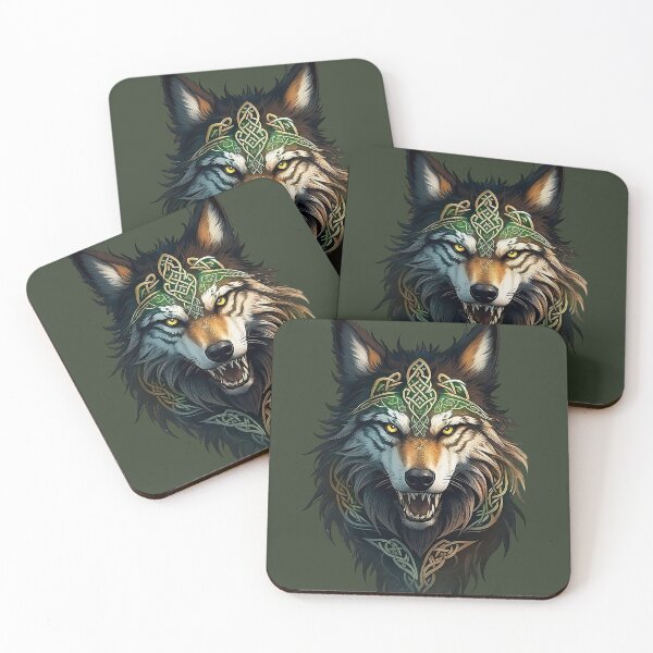 Item preview, Celtic Brown Wolf Head designed and sold by SolaoLab.