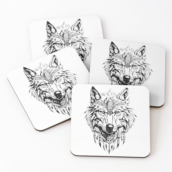 Item preview, Ethnic Tribal Wolf Head designed and sold by SolaoLab.