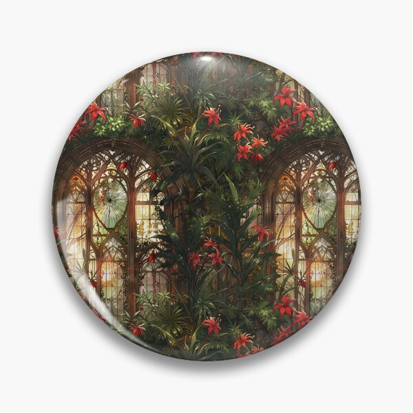Item preview, Victorian greenhouse, red flowers, soft sunrays designed and sold by CoolPixels.