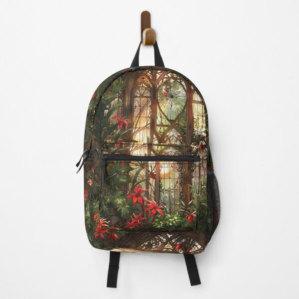 Item preview, Victorian greenhouse, red flowers, soft sunrays designed and sold by CoolPixels.