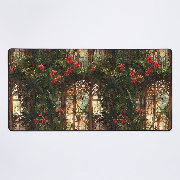 Item preview, Victorian greenhouse, red flowers, soft sunrays designed and sold by CoolPixels.