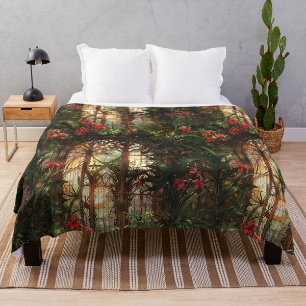 Item preview, Victorian greenhouse, red flowers, soft sunrays designed and sold by CoolPixels.