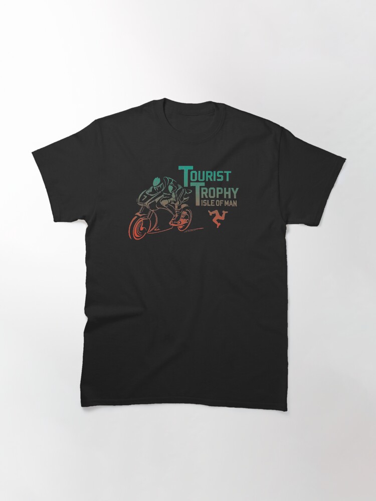 Alternate view of Isle Of Man TT Races Tourist Trophy Races Classic Vintage Neon Manx Isle Of Man Classic T-Shirt