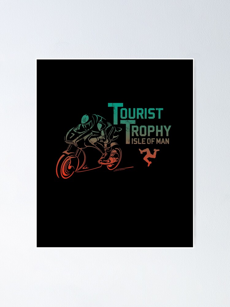Alternate view of Isle Of Man TT Races Tourist Trophy Races Classic Vintage Neon Manx Isle Of Man Poster