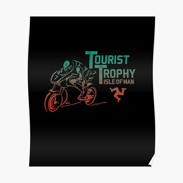 Isle Of Man TT Races Tourist Trophy Races Classic Vintage Neon Manx Isle Of Man Poster