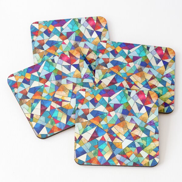 Item preview, Stained glass mosaic of geometric shapes designed and sold by CoolPixels.