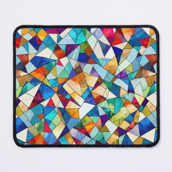 Item preview, Stained glass mosaic of geometric shapes designed and sold by CoolPixels.