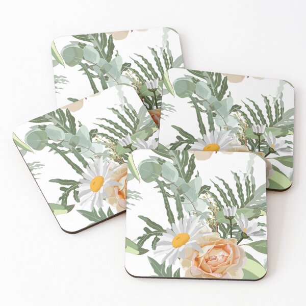 Item preview, Elegant floral pattern with hand draw daisy camomile flowers, eucaliptus and herbs. designed and sold by MatyKotiv.