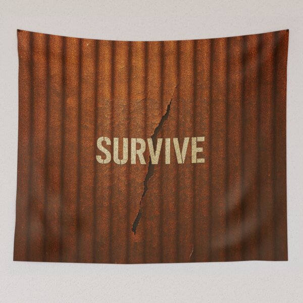 Item preview, Survive – Rusted Corrugated Iron Wall Art designed and sold by Michael van der Hoorn.
