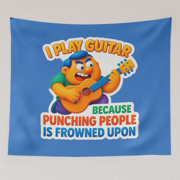 Item preview, Guitar instead of fist – humorous musician design designed and sold by Girih.