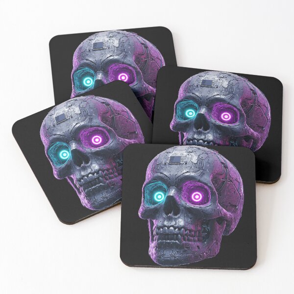 Item preview, Cyber Skull - Neon Techno Undead designed and sold by UniversalLines.