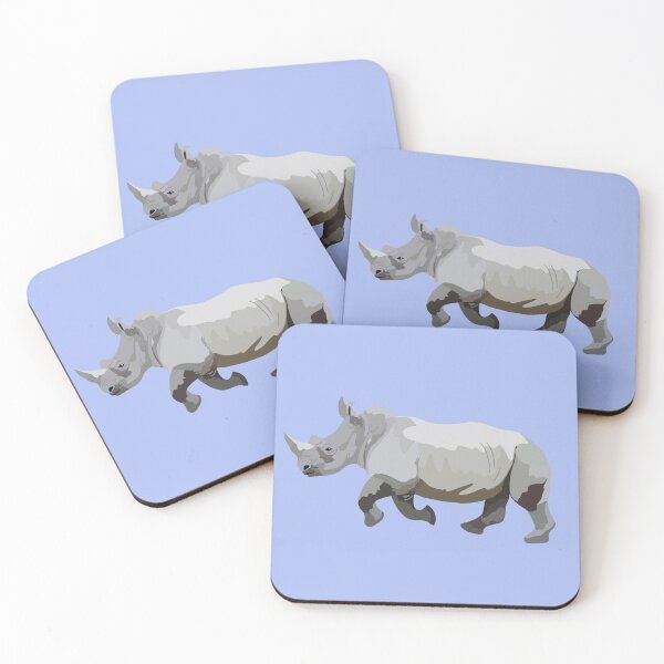 Item preview, R is for Rhino , Rhino – Powerful and Majestic Wildlife Illustration designed and sold by PrettylittlepastelUk.