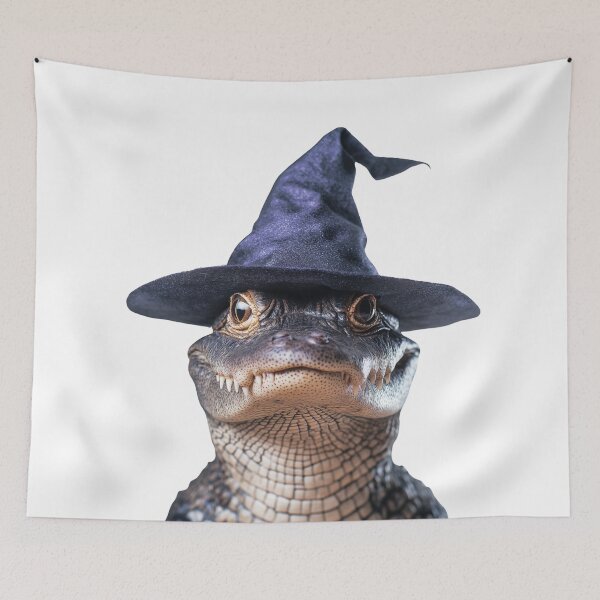 Item preview, Alligator Wearing Halloween Witch Hat designed and sold by LazyOwlStore.