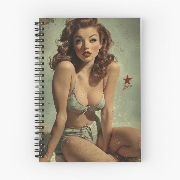 Item preview, Brunette pin-up girl smiling in soft light designed and sold by Piotrek0001.