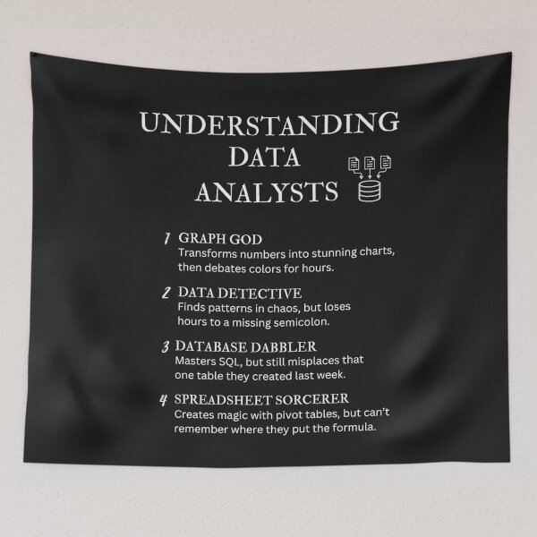 Item preview, Understanding Data  Analysts - Funny Definitions - Black designed and sold by PsyFlow35.