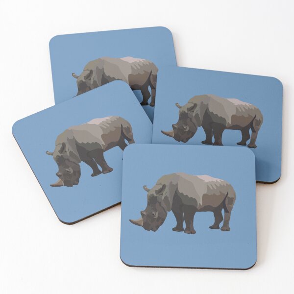 Item preview, W is for White Rhino , White Rhinoceros – African Rhino Wildlife Art designed and sold by PrettylittlepastelUk.