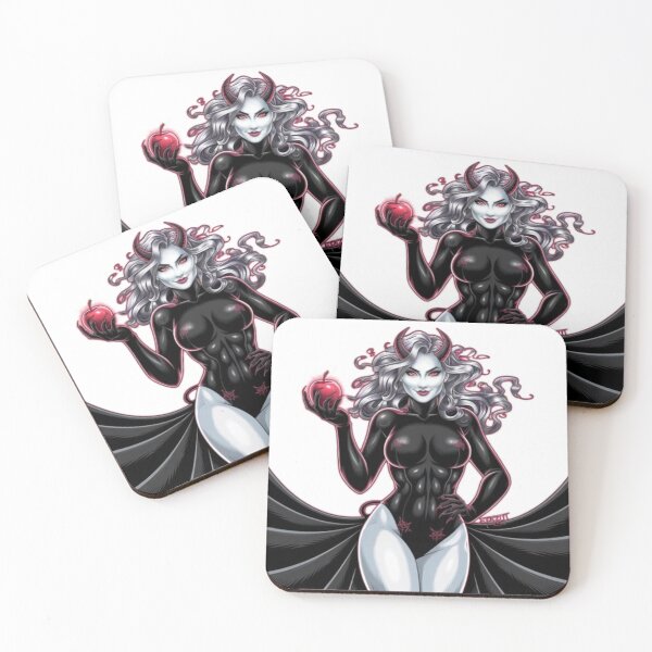 Item preview, "Feminine Satanic Allure – Seductive Gothic Demon Woman Artwork with Hidden Dark Symbolism" designed and sold by Fruzbt.