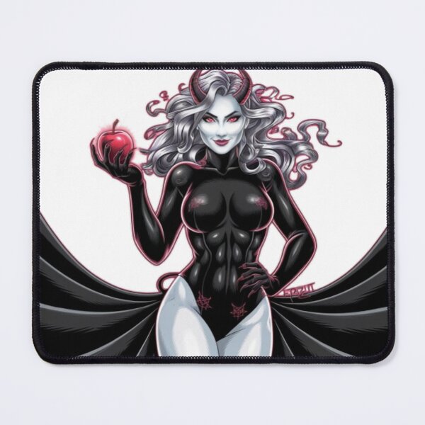 Item preview, "Feminine Satanic Allure – Seductive Gothic Demon Woman Artwork with Hidden Dark Symbolism" designed and sold by Fruzbt.