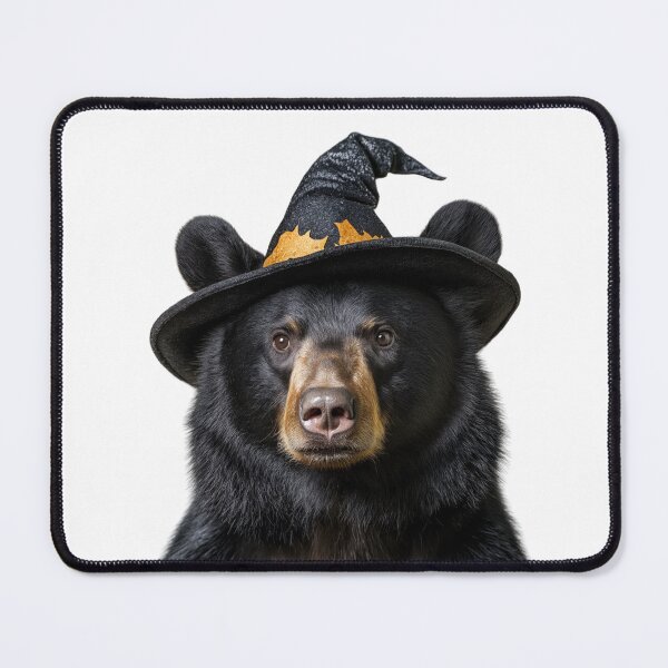 Item preview, American black bear Wearing Halloween Witch Hat designed and sold by LazyOwlStore.