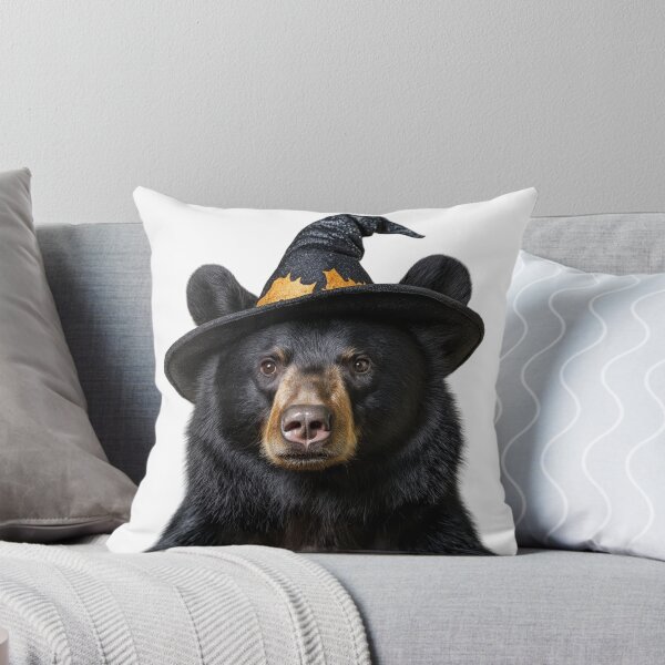 Item preview, American black bear Wearing Halloween Witch Hat designed and sold by LazyOwlStore.