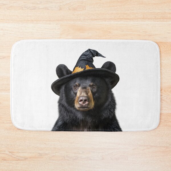 Item preview, American black bear Wearing Halloween Witch Hat designed and sold by LazyOwlStore.