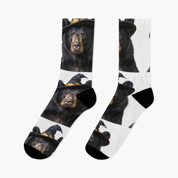 Item preview, American black bear Wearing Halloween Witch Hat designed and sold by LazyOwlStore.