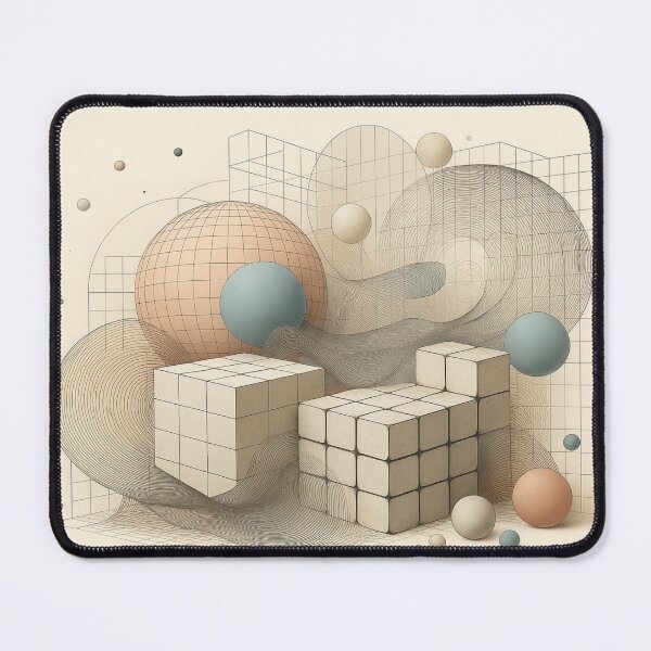 Aperçu de l'œuvre Art abstrait filaire 3D moderne – Design pastel géométrique créée et vendue par manakaoasis1.