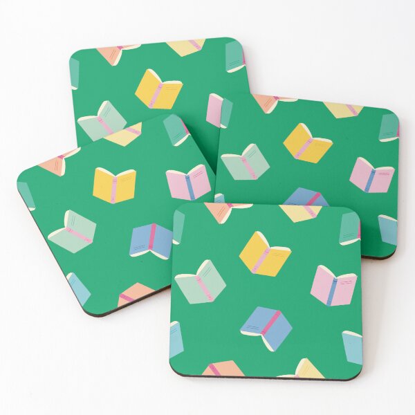 Item preview, Colorful books with green background for booklovers designed and sold by StudioPippinDesigns.