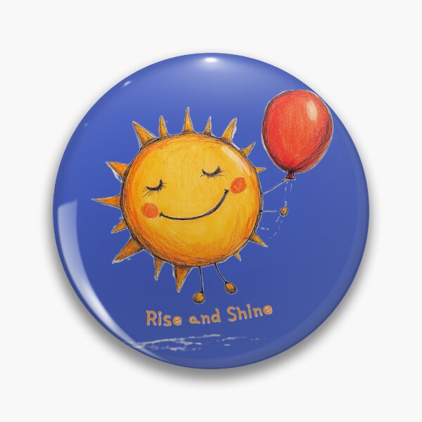 Item preview, Orange Sun with Red Balloon Rise and Shine. Motivational Sticker with Cheerful Sun Design designed and sold by Zentuary.