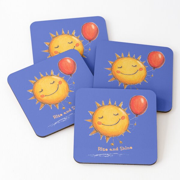 Item preview, Orange Sun with Red Balloon Rise and Shine. Motivational Sticker with Cheerful Sun Design designed and sold by Zentuary.