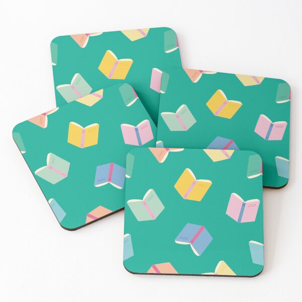 Item preview, Colorful books with turquoise background for booklovers designed and sold by StudioPippinDesigns.