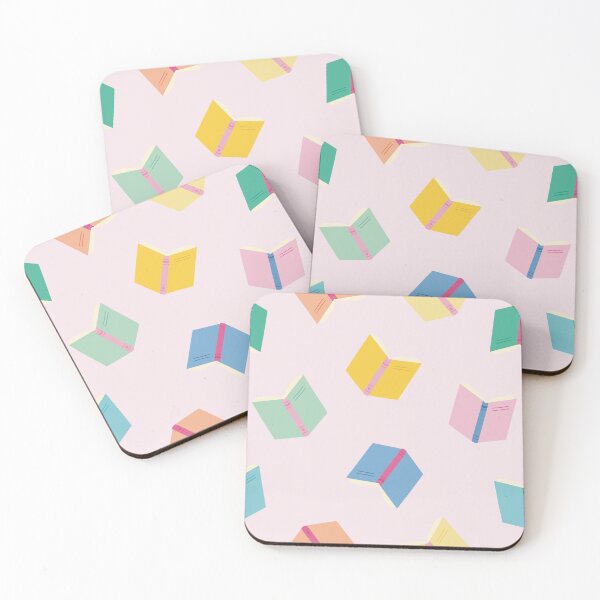 Item preview, Colorful books with soft pink background for booklovers designed and sold by StudioPippinDesigns.