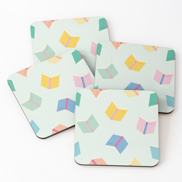 Item preview, Colorful books with soft green background for booklovers designed and sold by StudioPippinDesigns.