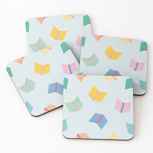 Item preview, Colorful books with soft blue background for booklovers designed and sold by StudioPippinDesigns.