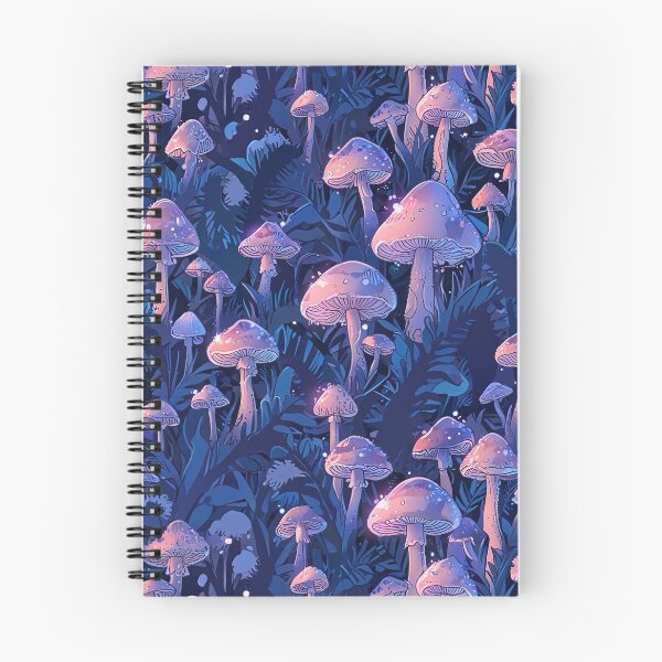 Item preview, A field of mushrooms in a mystical forest, purple hues designed and sold by CoolPixels.