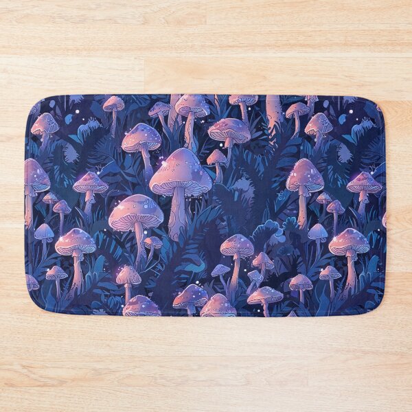 Item preview, A field of mushrooms in a mystical forest, purple hues designed and sold by CoolPixels.