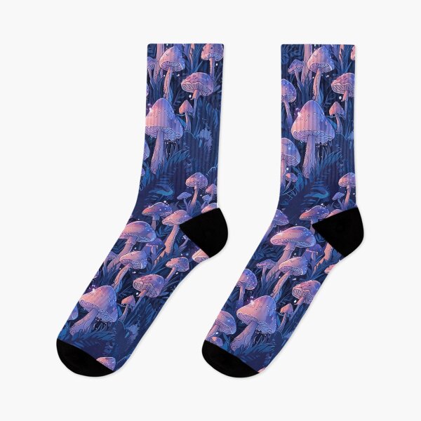 Item preview, A field of mushrooms in a mystical forest, purple hues designed and sold by CoolPixels.