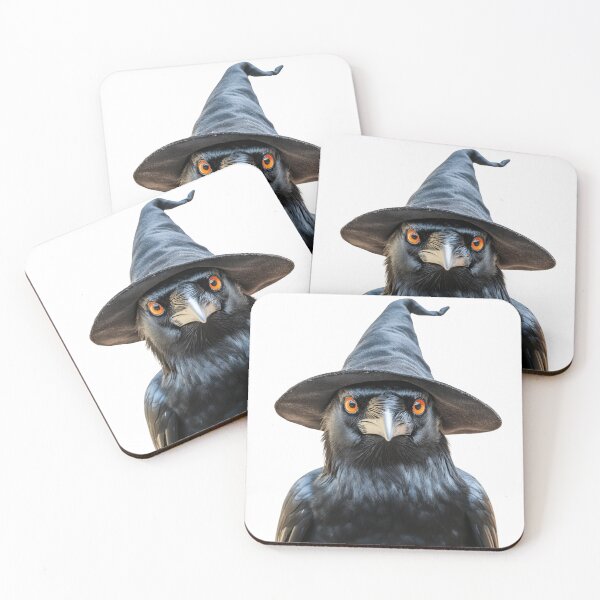 Item preview, Cuervo americano con sombrero de bruja de Halloween designed and sold by LazyOwlStore.