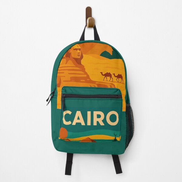 Item preview, Vintage Cairo Egypt Travel Poster – Retro Pyramids, Sphinx & Desert Camels Wall Art designed and sold by Bored Duck.