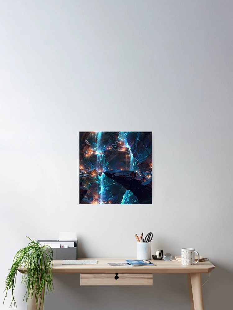 Thumbnail 2 of 3, Poster, Waterfall pattern designed and sold by CoolPixels.